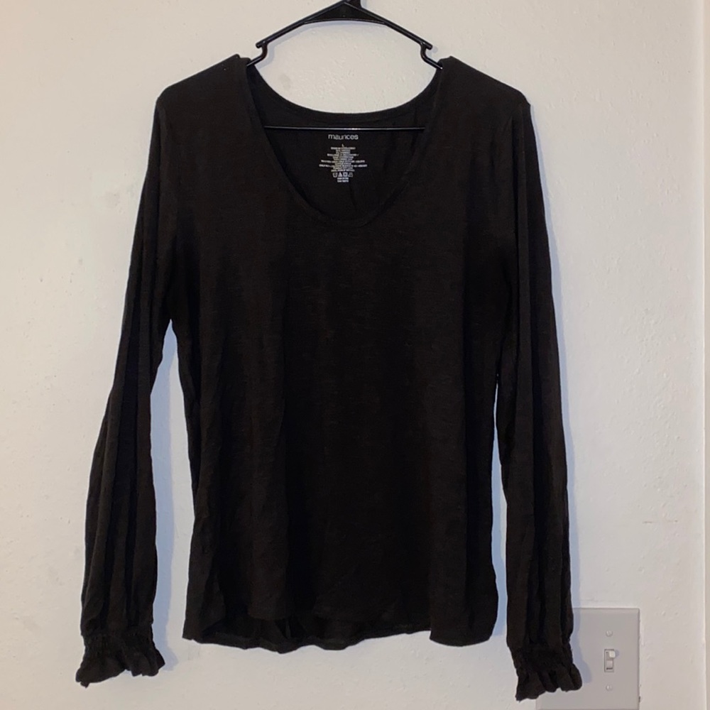 Cozy Espresso—Colored, Rouged Sleeve, Long-Sleeve T-shirt